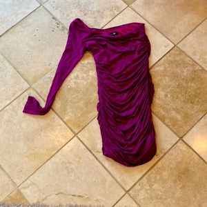 Magenta half sleeved party dress